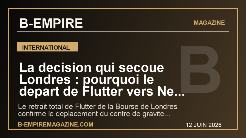 La decision qui secoue Londres : pourquoi le depart de Flutter vers New York envoie un avertissement a toute l'Europe