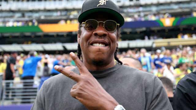 EAST RUTHERFORD, NEW JERSEY - JULY 05: Jay-Z attends the FIFA World Cup 2026 Round of 16 match between Brazil and Norway at New York New Jersey Stadium on July 05, 2026 in East Rutherford, New Jersey. (Photo by Steph Chambers - FIFA/FIFA via Getty Images)