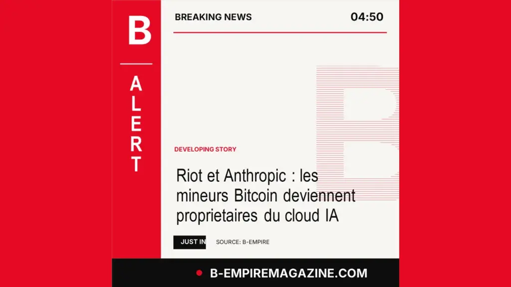 Riot et Anthropic : les mineurs Bitcoin deviennent proprietaires du cloud IA