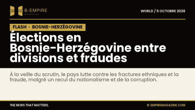 Image illustrant le drapeau de Bosnie-Herzégovine superposé à une urne électorale