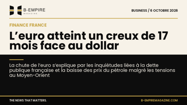 Graphique illustrant la baisse de l’euro face au dollar et la baisse des prix du pétrole malgré les tensions au Moyen-Orient