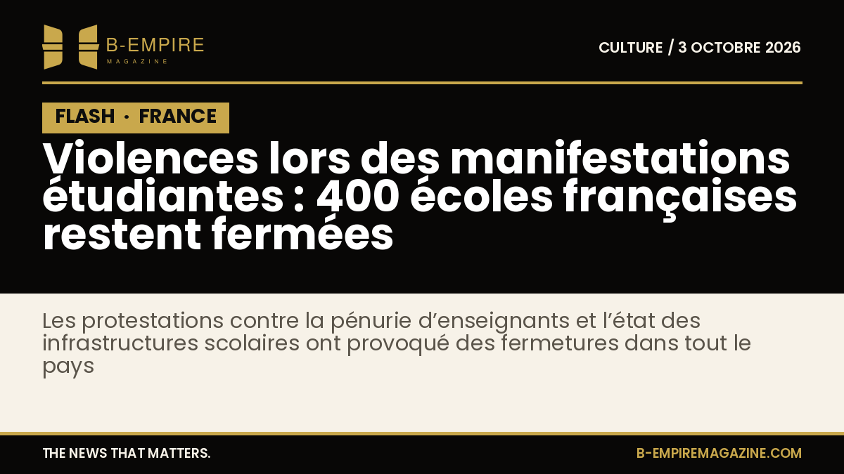Panneau indiquant la fermeture d’une école en France en raison de manifestations étudiantes