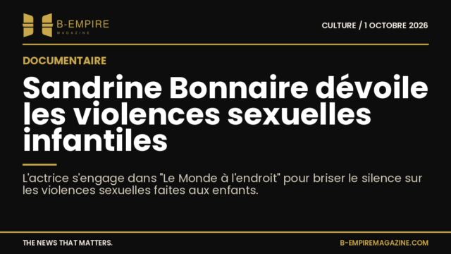 Photo de Sandrine Bonnaire engagée contre les violences sexuelles infantiles dans le documentaire "Le Monde à l'endroit"